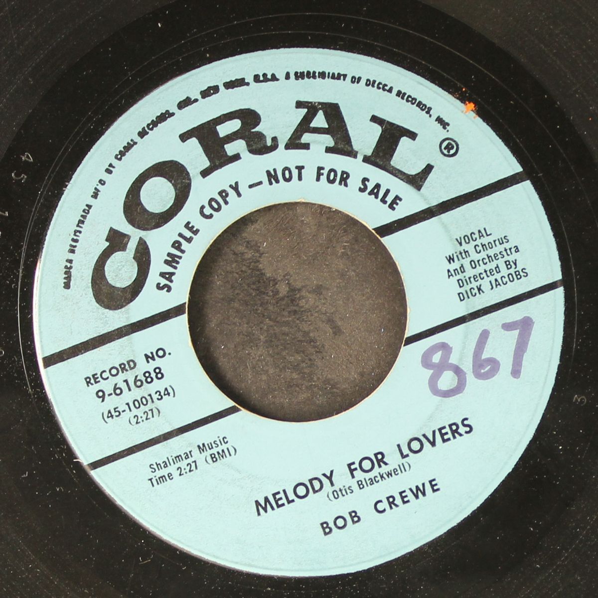 melody for lovers / can't get away from it by BOB CREWE