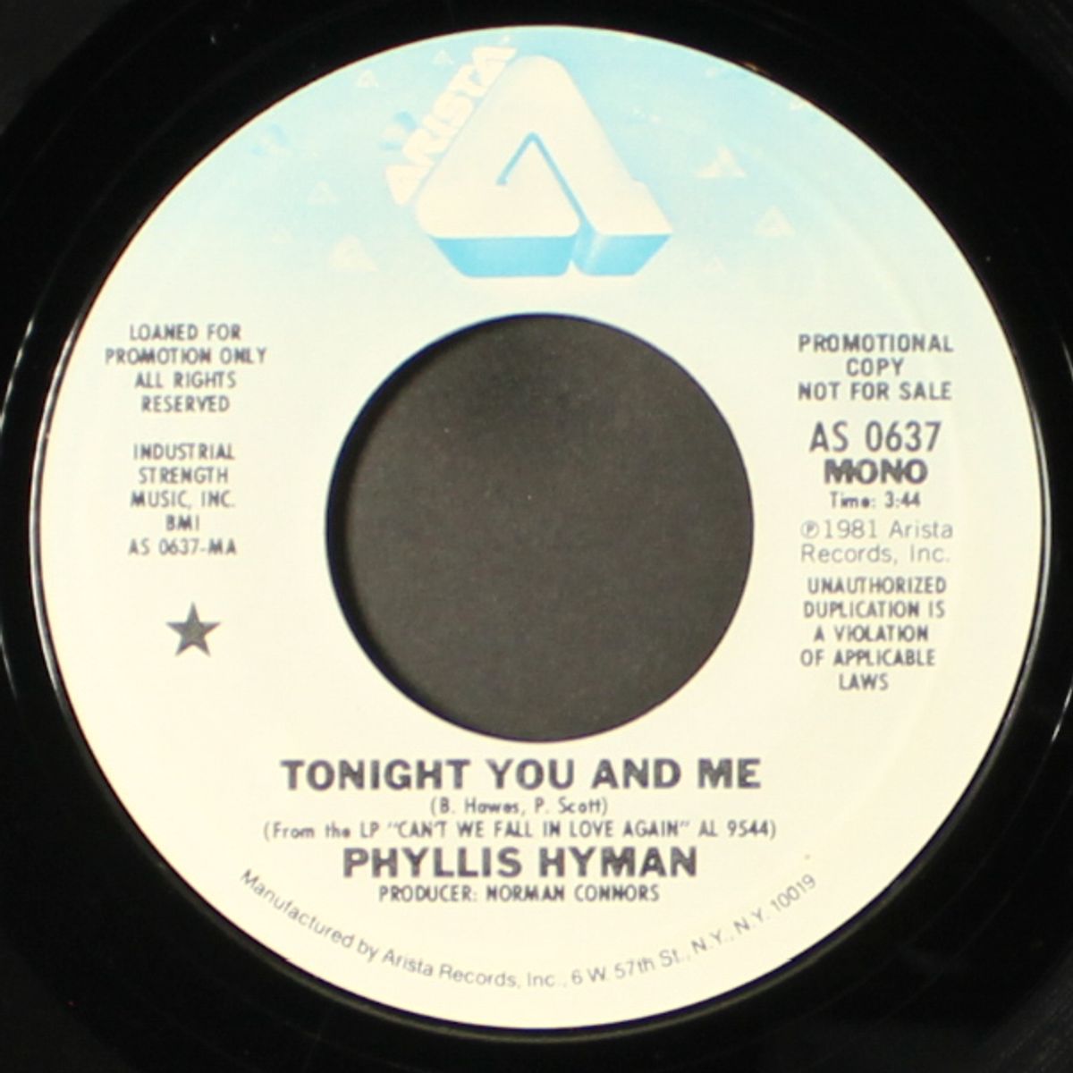 tonight you and me / mono by PHYLLIS HYMAN