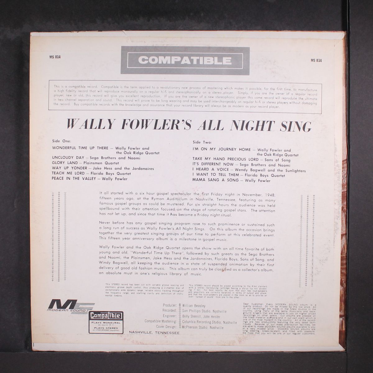 wally fowler's all night sing, 15th anniversary by WALLY FOWLER
