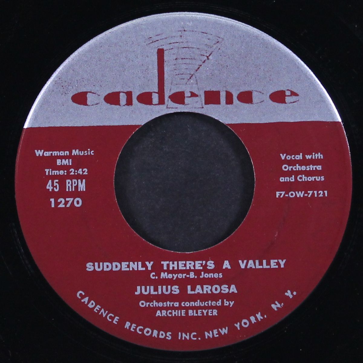 suddenly there's a valley by JULIUS LAROSA