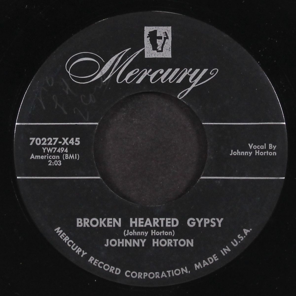 the love of a girl / broken hearted gypsy by JOHNNY HORTON