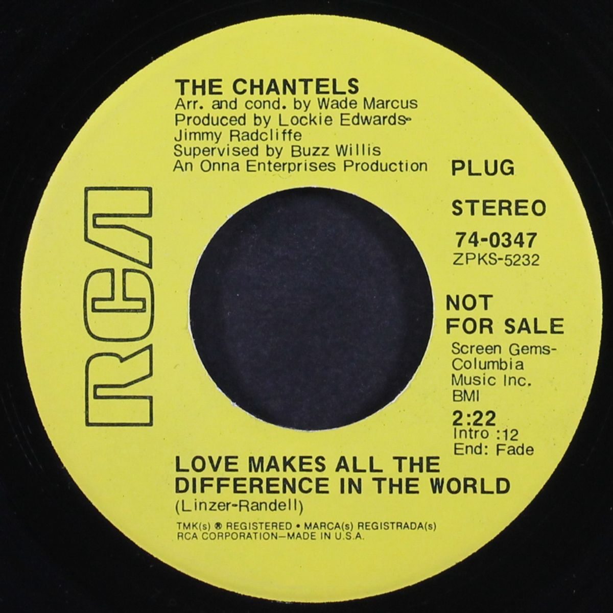 love makes all the difference in the world / i'm gonna win him back by CHANTELS