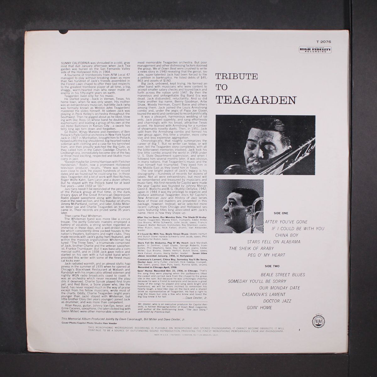 tribute to by JACK TEAGARDEN