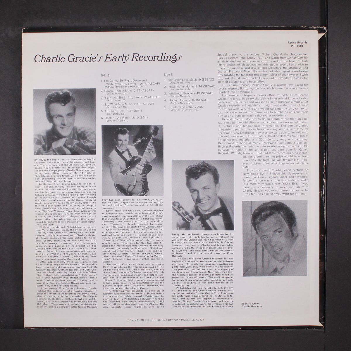early recordings by CHARLIE GRACIE