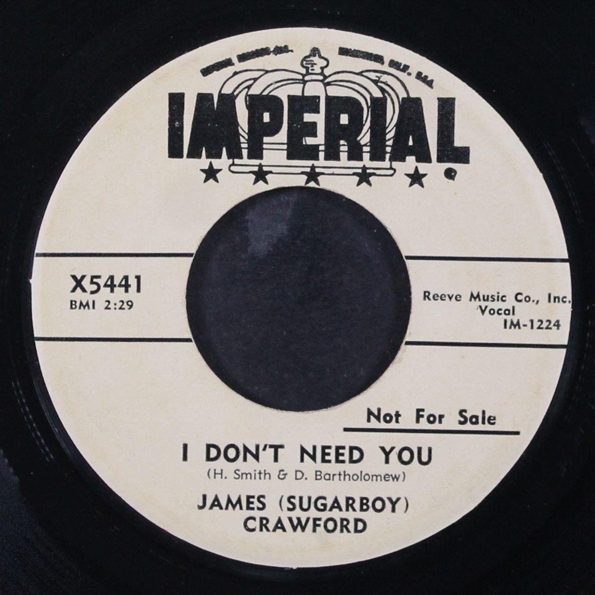 morning star / i don't need you by JAMES (SUGARBOY) CRAWFORD
