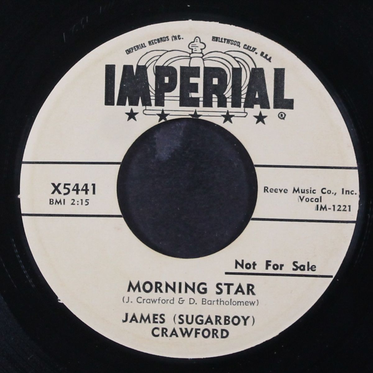 morning star / i don't need you by JAMES (SUGARBOY) CRAWFORD