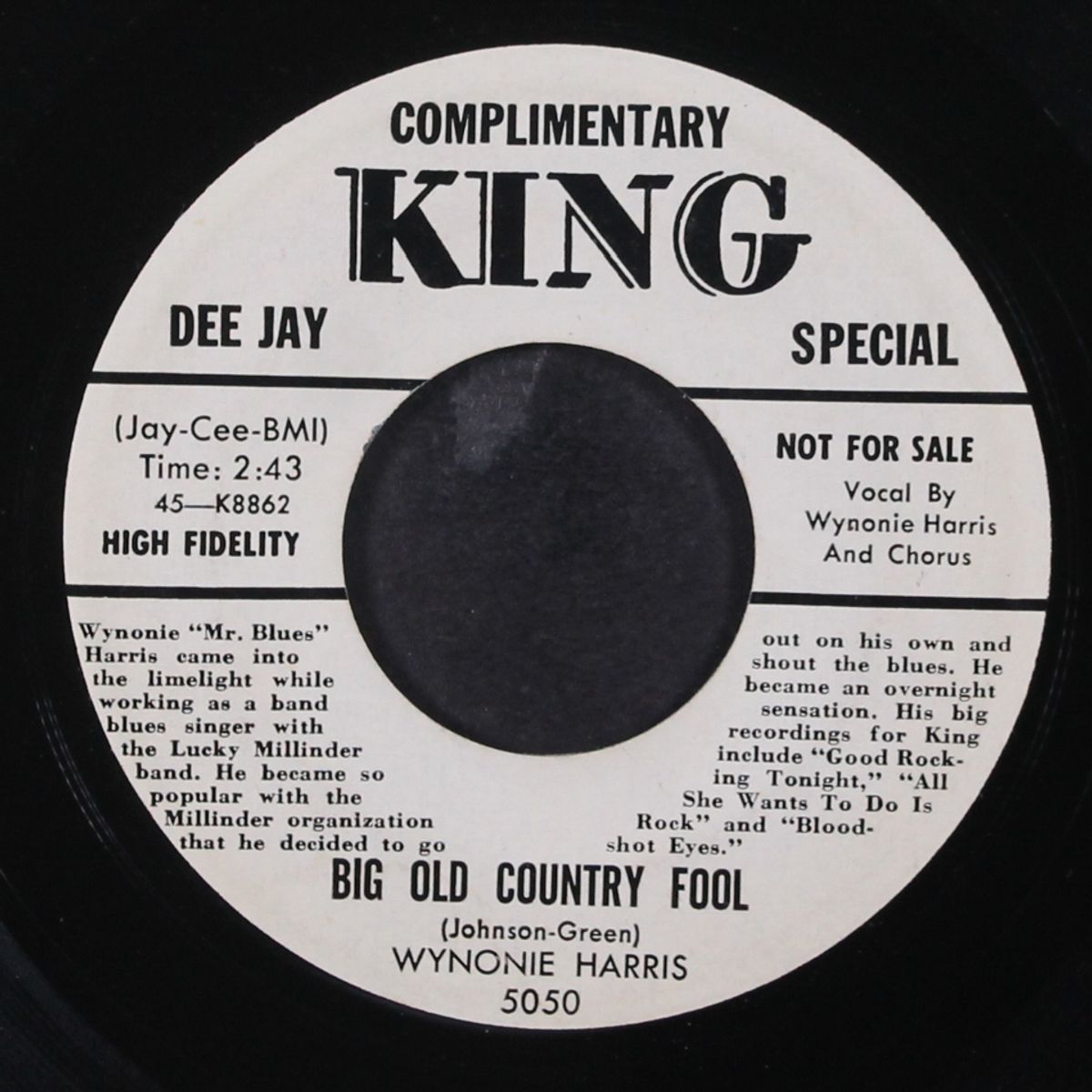 big old country fool / that's me right now by WYNONIE HARRIS