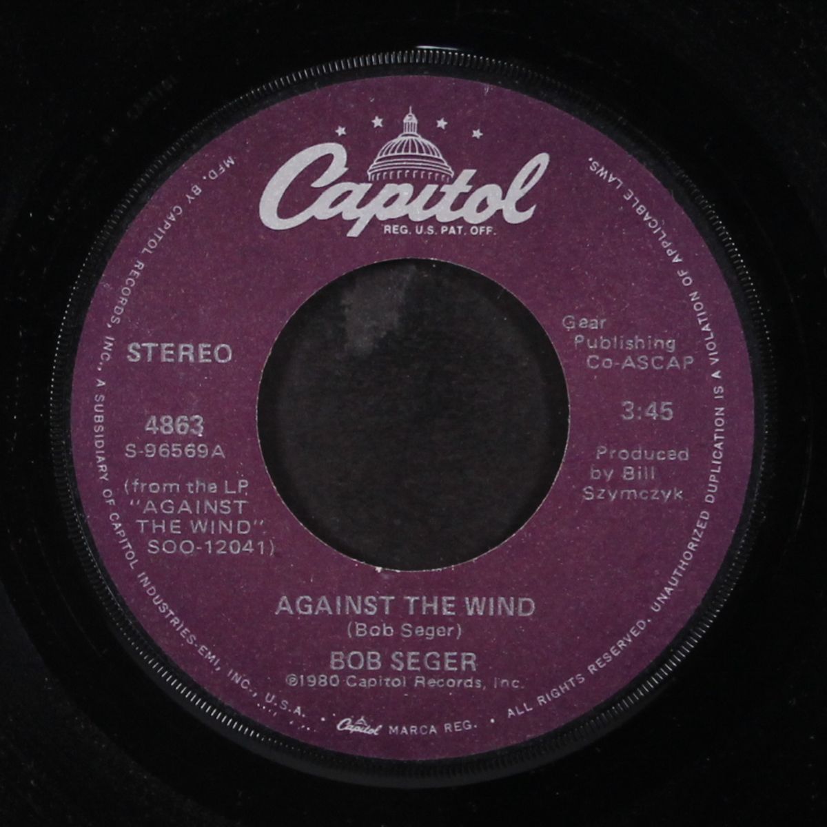 against the wind / no man's land by BOB SEGER
