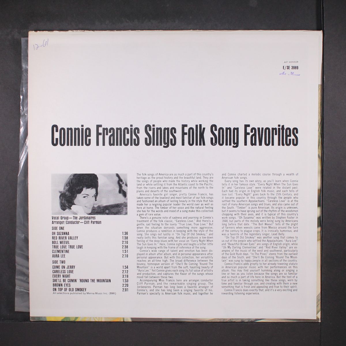 sings folk favorites by CONNIE FRANCIS