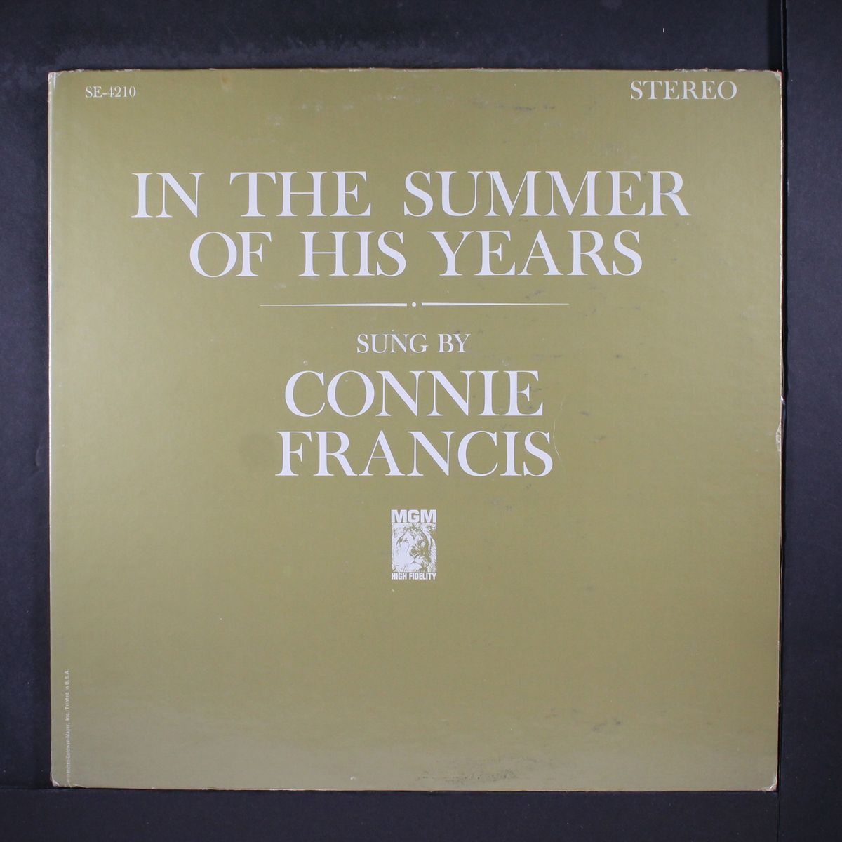 in the summer of his years by CONNIE FRANCIS
