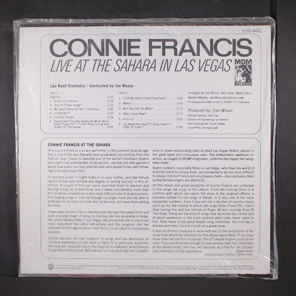 live at the sahara in las vegas by CONNIE FRANCIS