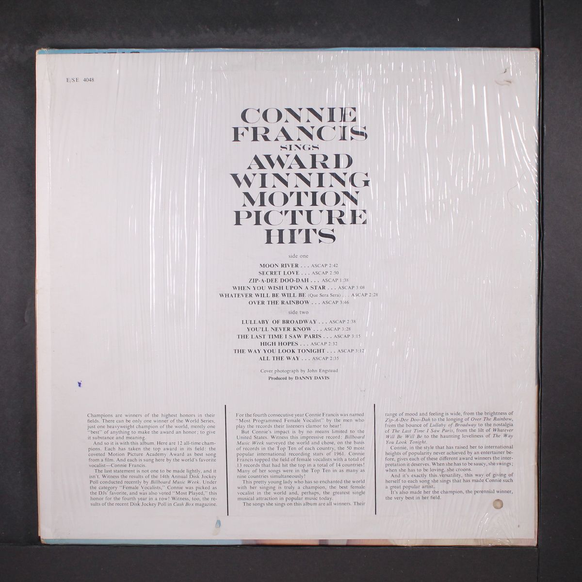 sings award winning motion picture hits by CONNIE FRANCIS
