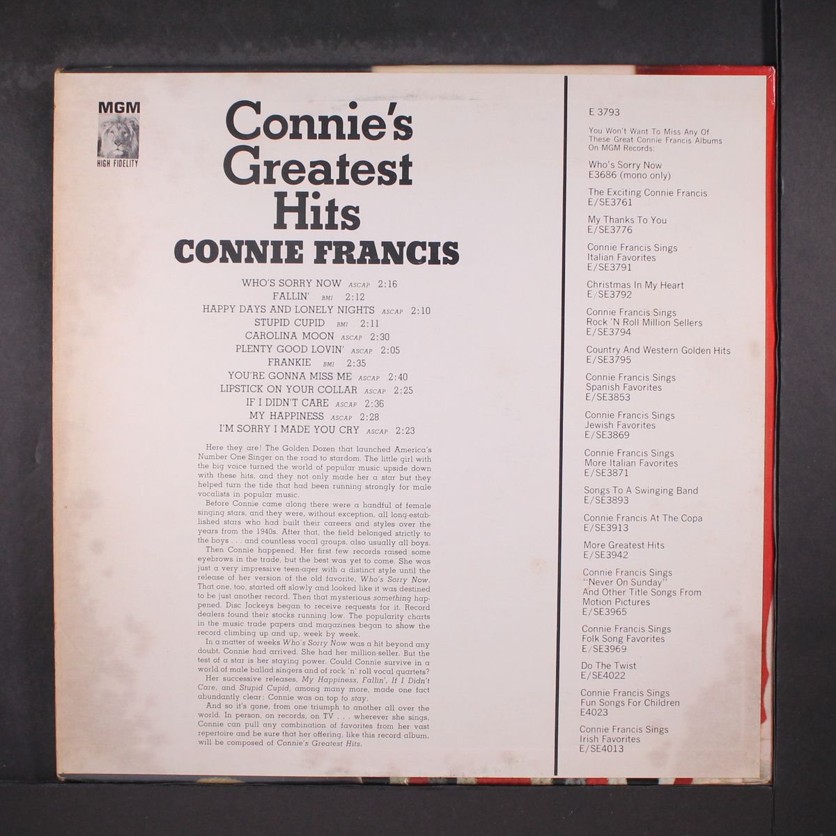 connie's greatest hits by CONNIE FRANCIS