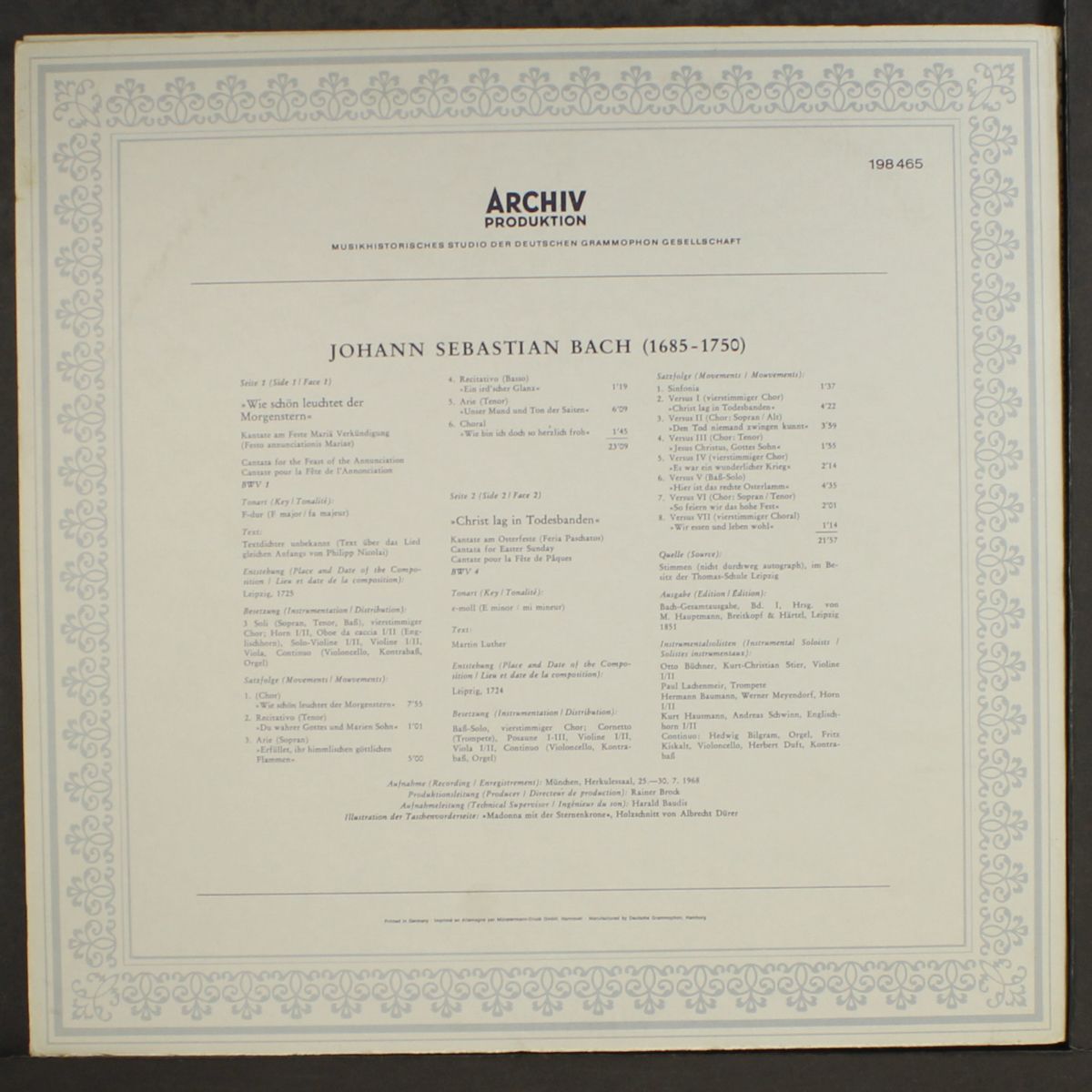 bach: wie schon leuchtet der morgenstern / christ lag in todesbanden by KARL RICHTER