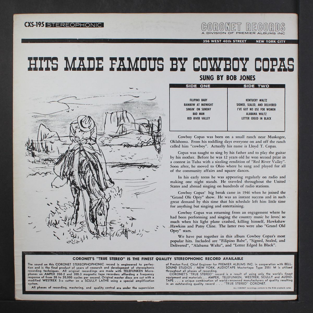 hits made famous by cowboy copas by JOE REAGAN