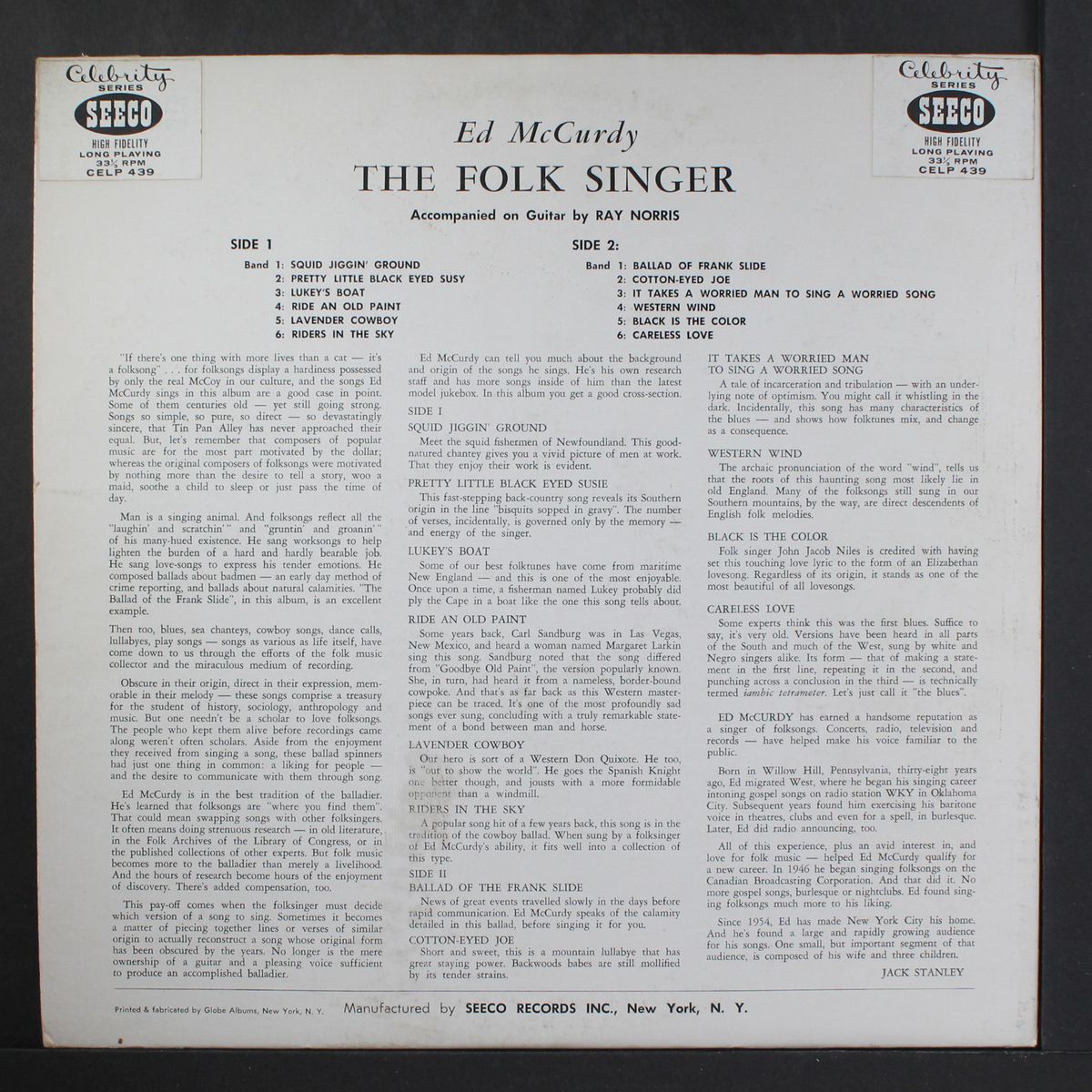 the folk singer by ED MCCURDY