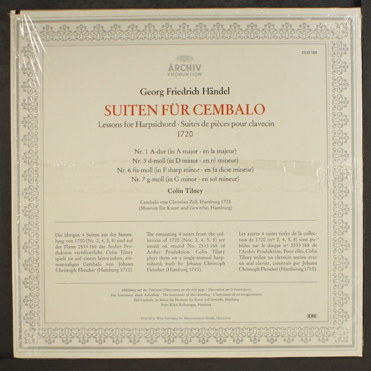 handel: lessons for harpsichord by COLIN TILNEY