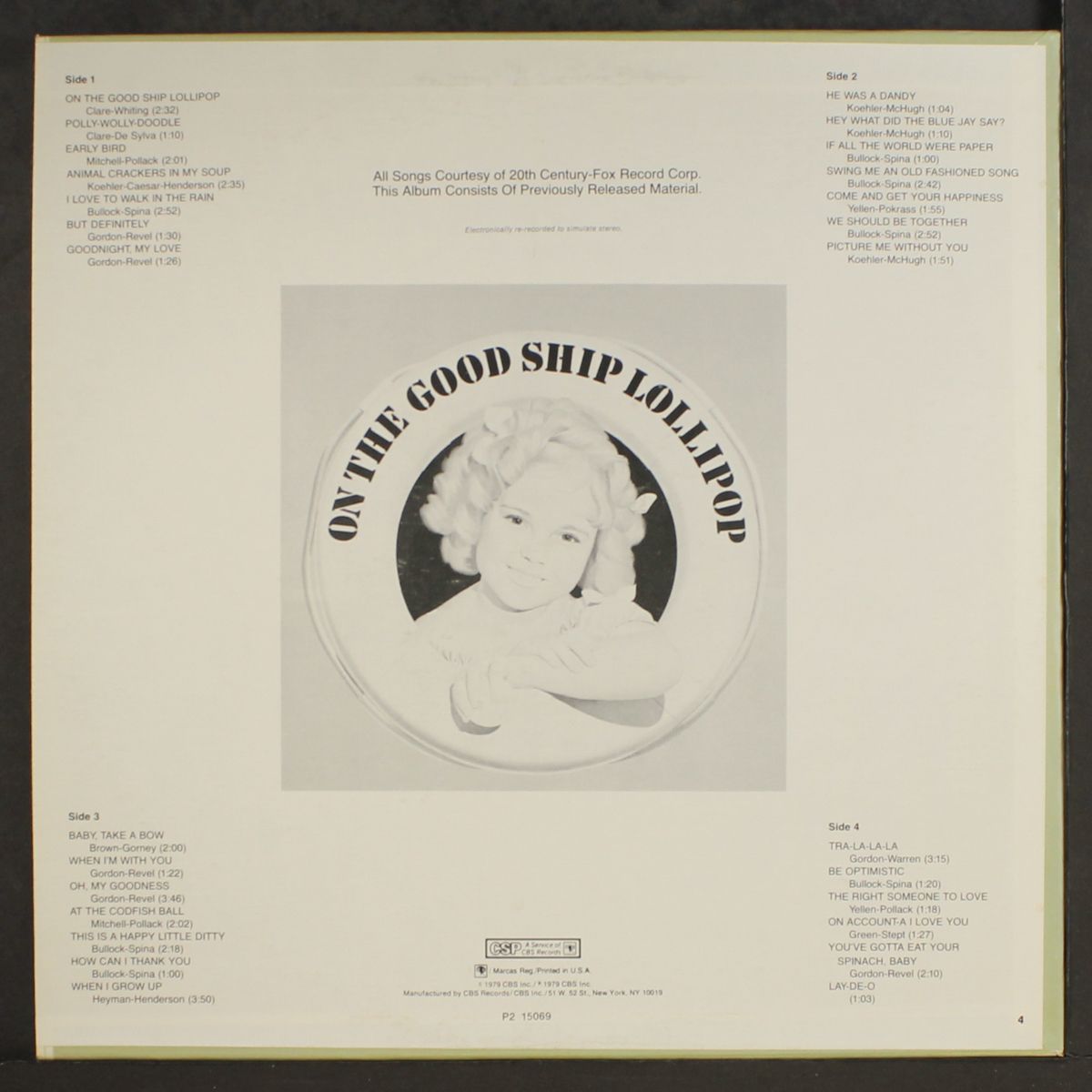 on the good ship lollipop by SHIRLEY TEMPLE