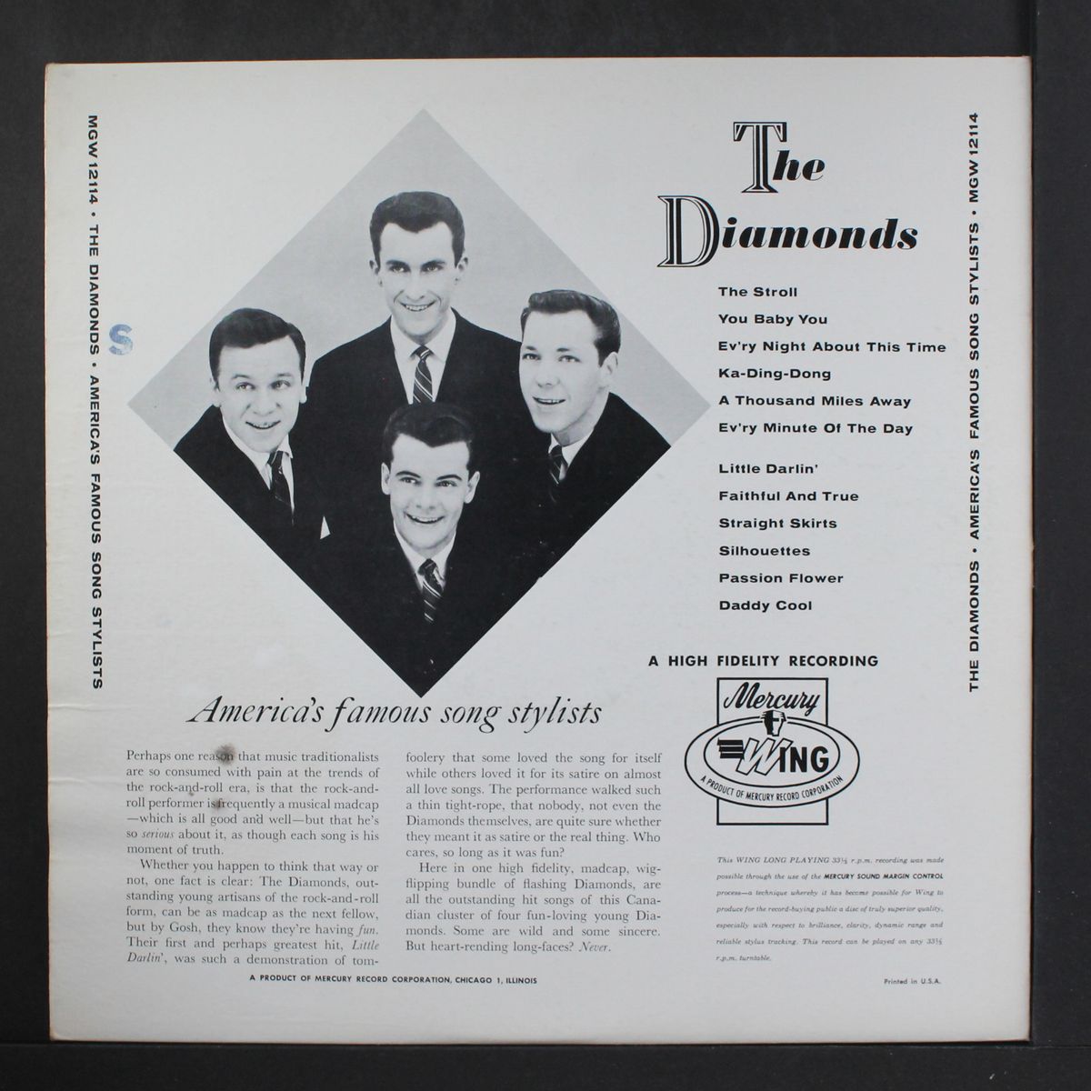 america's famous song stylists by DIAMONDS