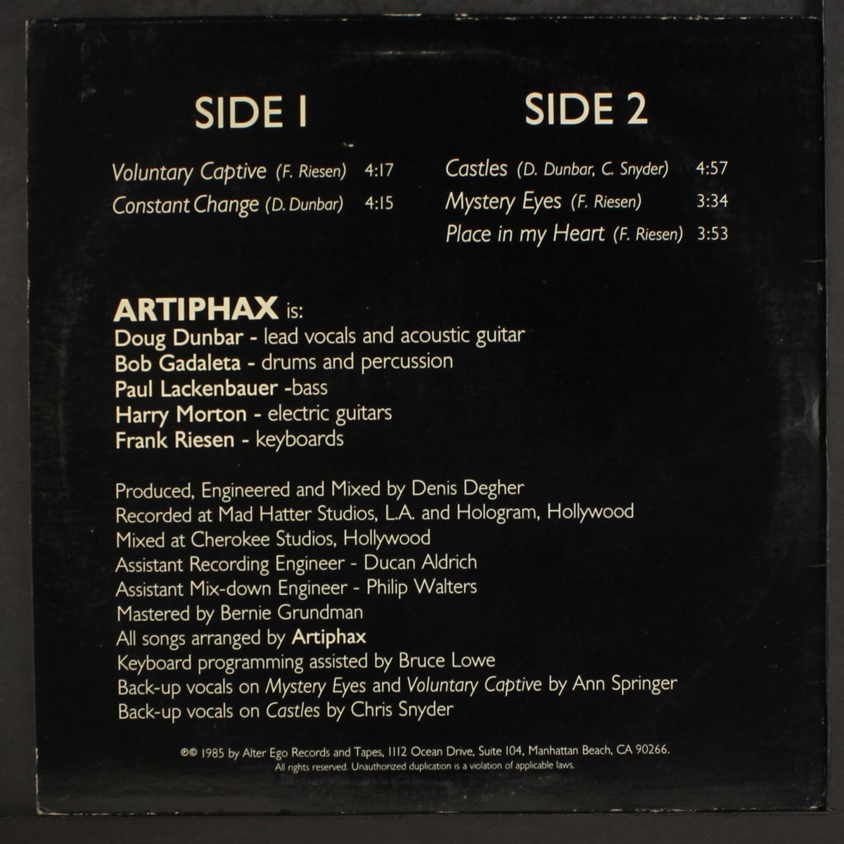 uncovered by ARTIPHAX