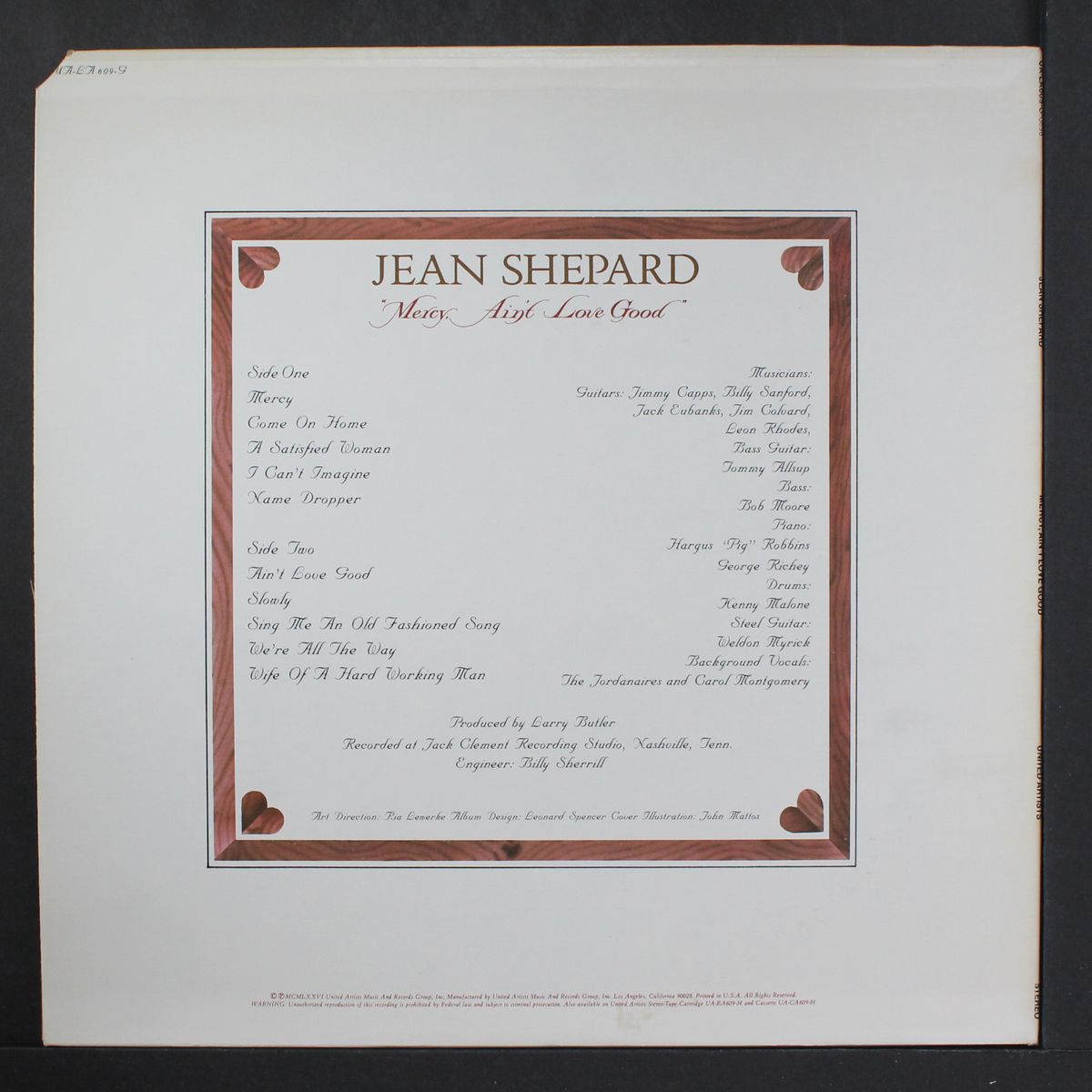 mercy, ain't love good by JEAN SHEPARD