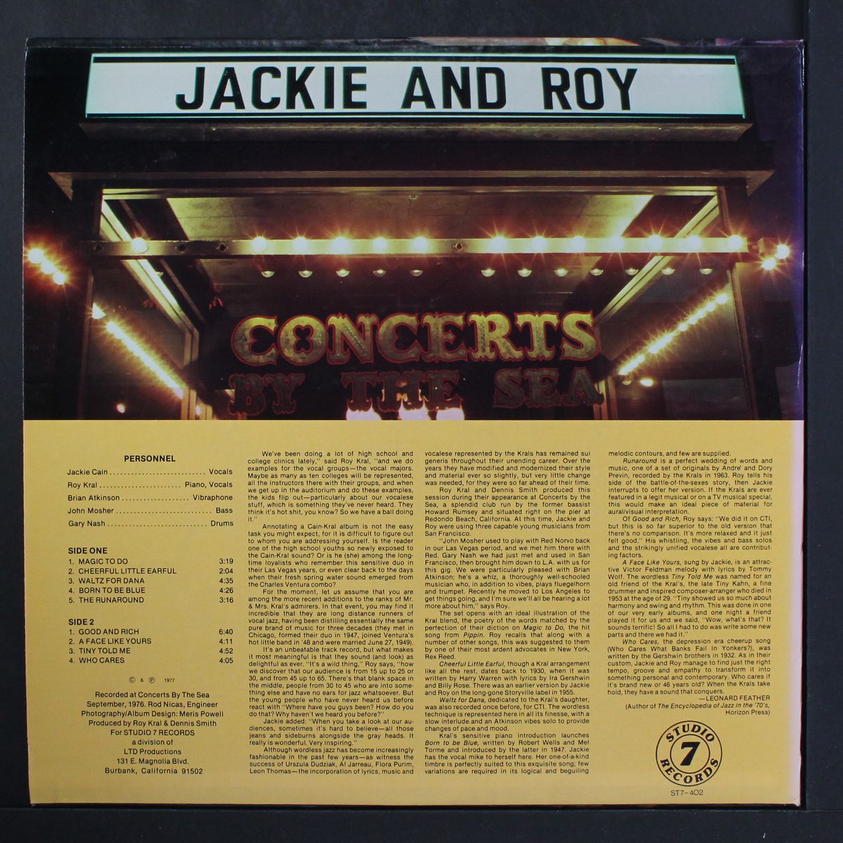 concerts by the sea by JACKIE CAIN & ROY KRAL