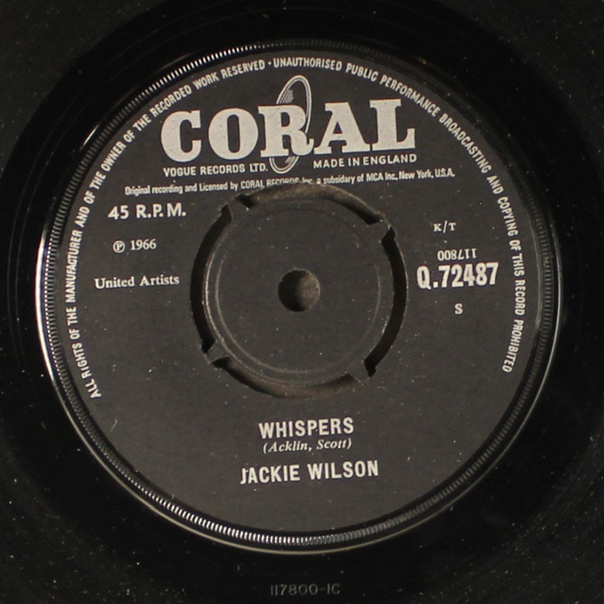 whispers / the fairest of them all by JACKIE WILSON