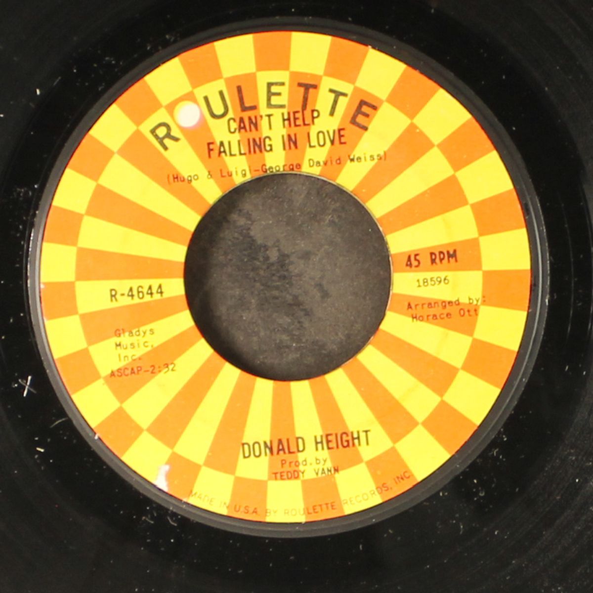 can't help falling in love / bow 'n arrow by DONALD HEIGHT