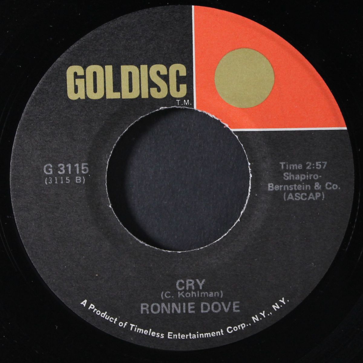 one kiss for old time sake / cry by RONNIE DOVE