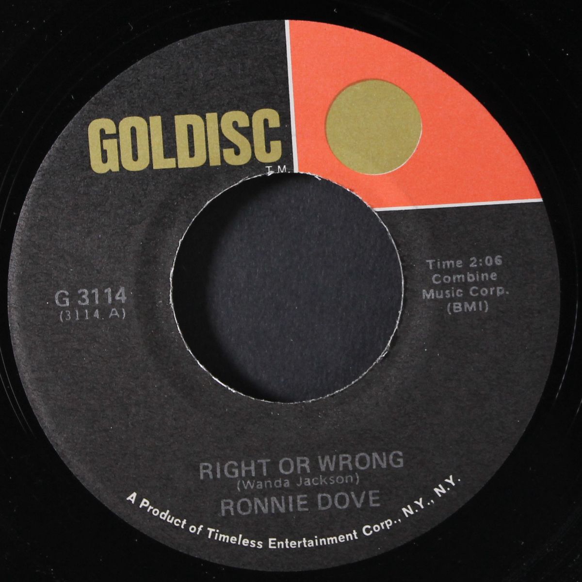 right or wrong / a little bit of heaven by RONNIE DOVE