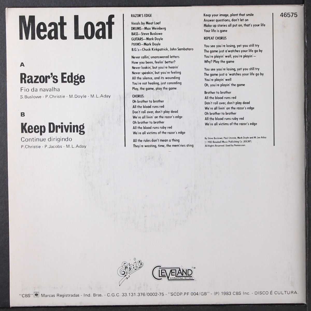 razor's edge by MEAT LOAF