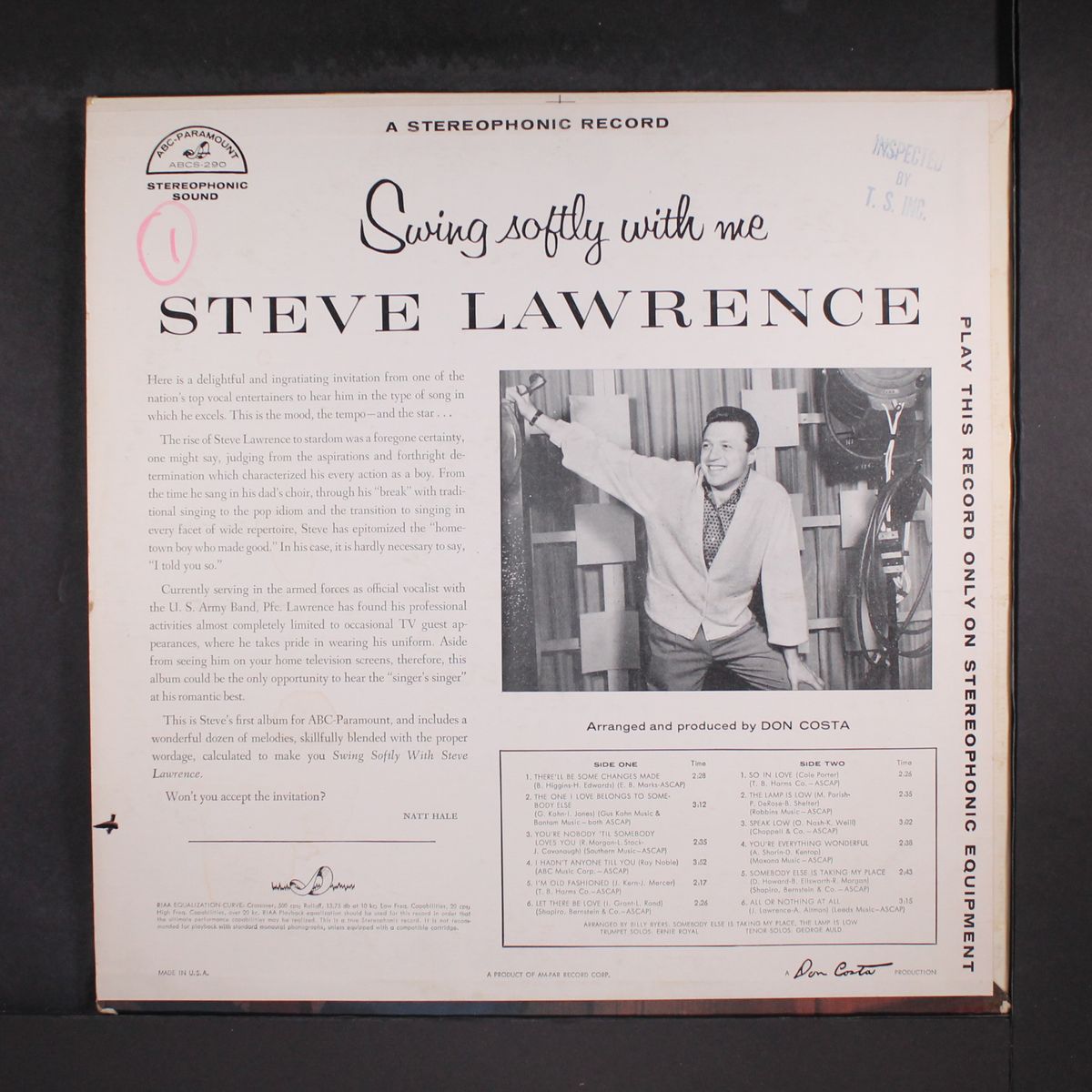 swing softly with me by STEVE LAWRENCE