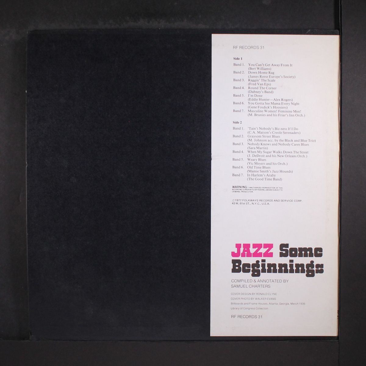 jazz; some beginnings, 1913-1926 by VARIOUS
