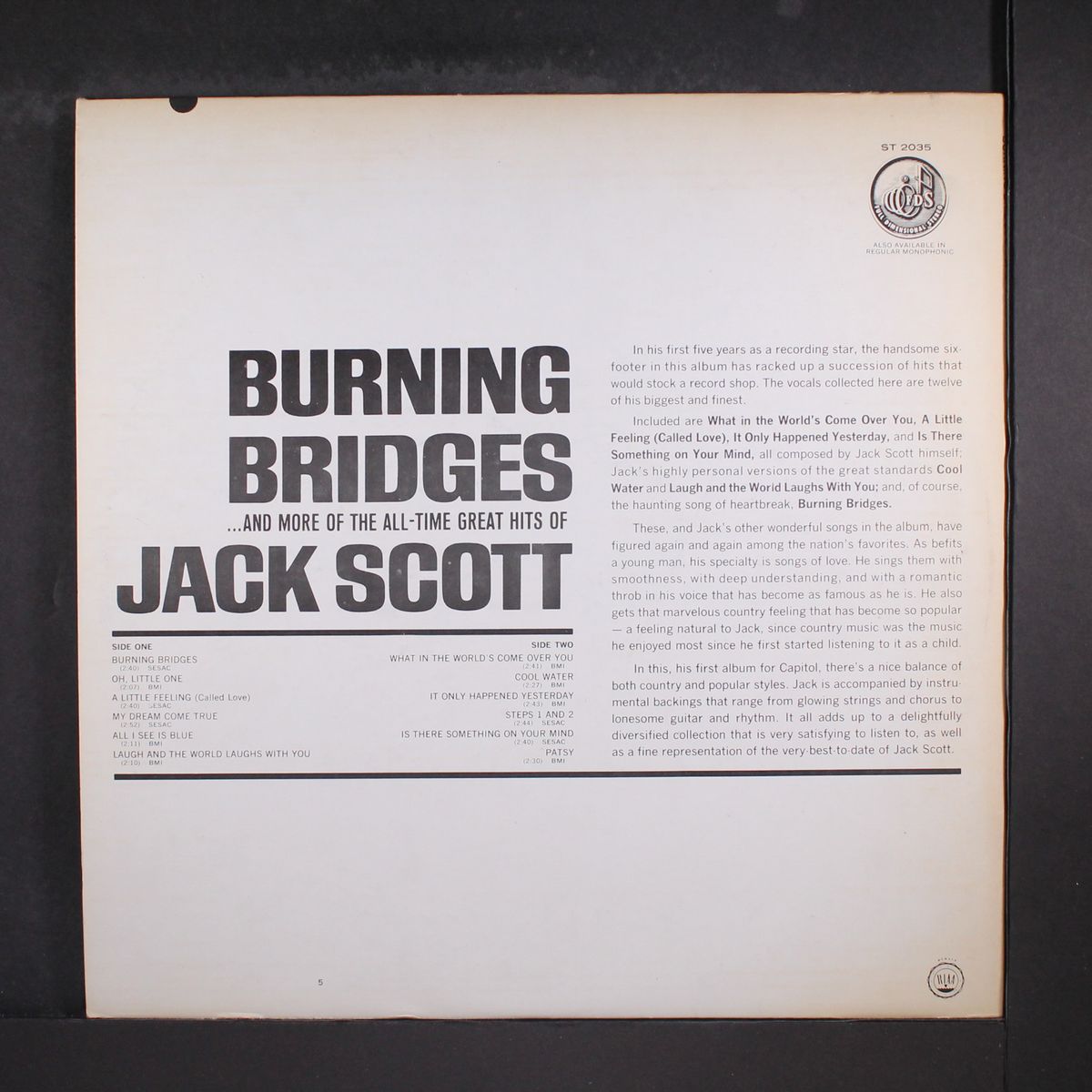 burning bridges by JACK SCOTT