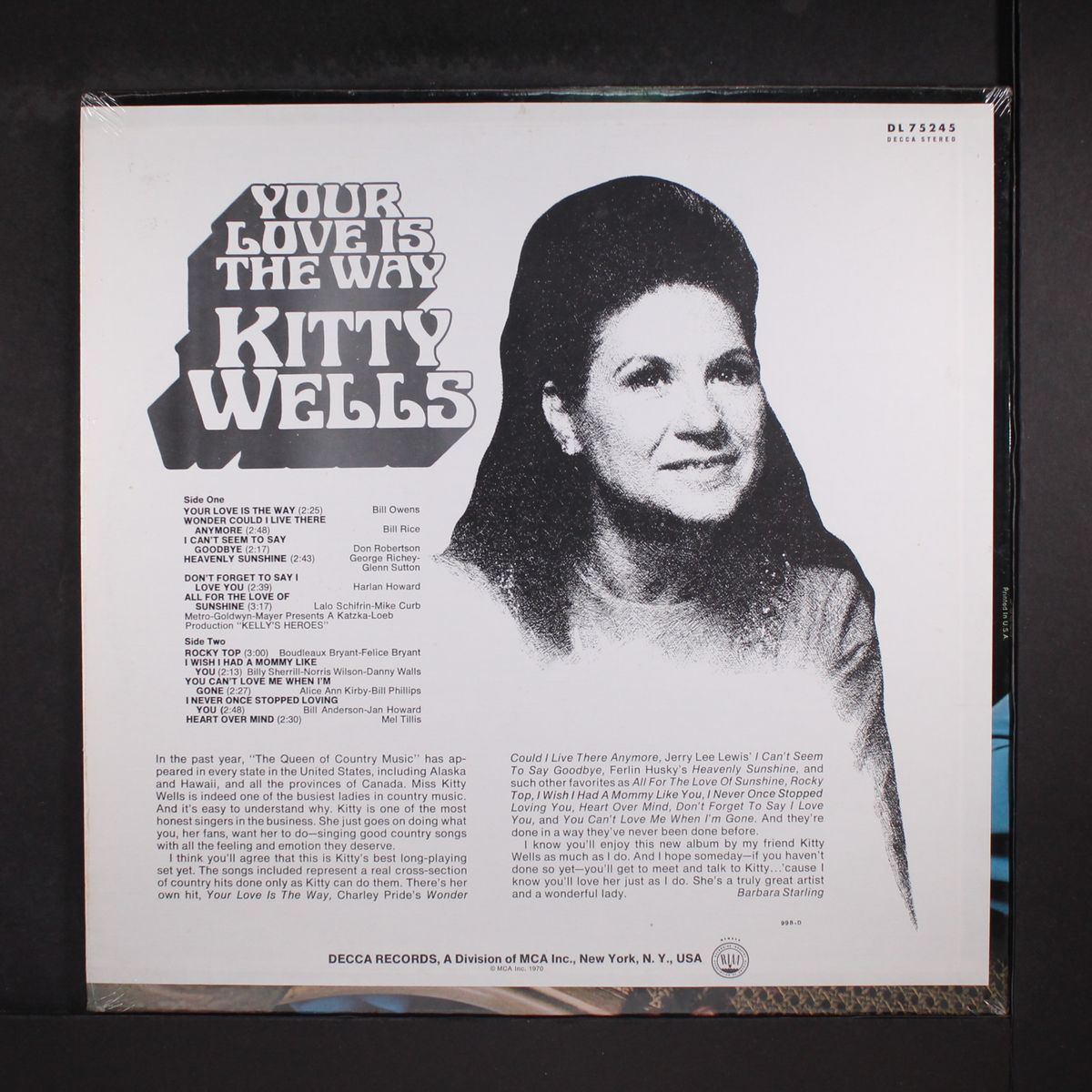 your love is the way by KITTY WELLS