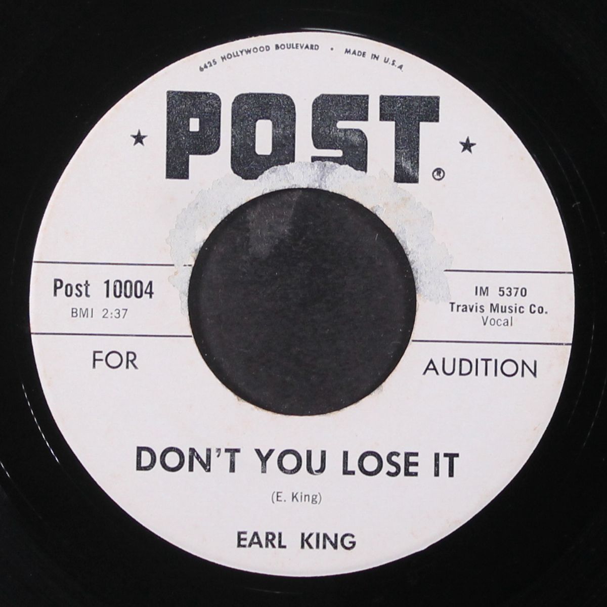 don't cry my friend / don't you lose it by EARL KING