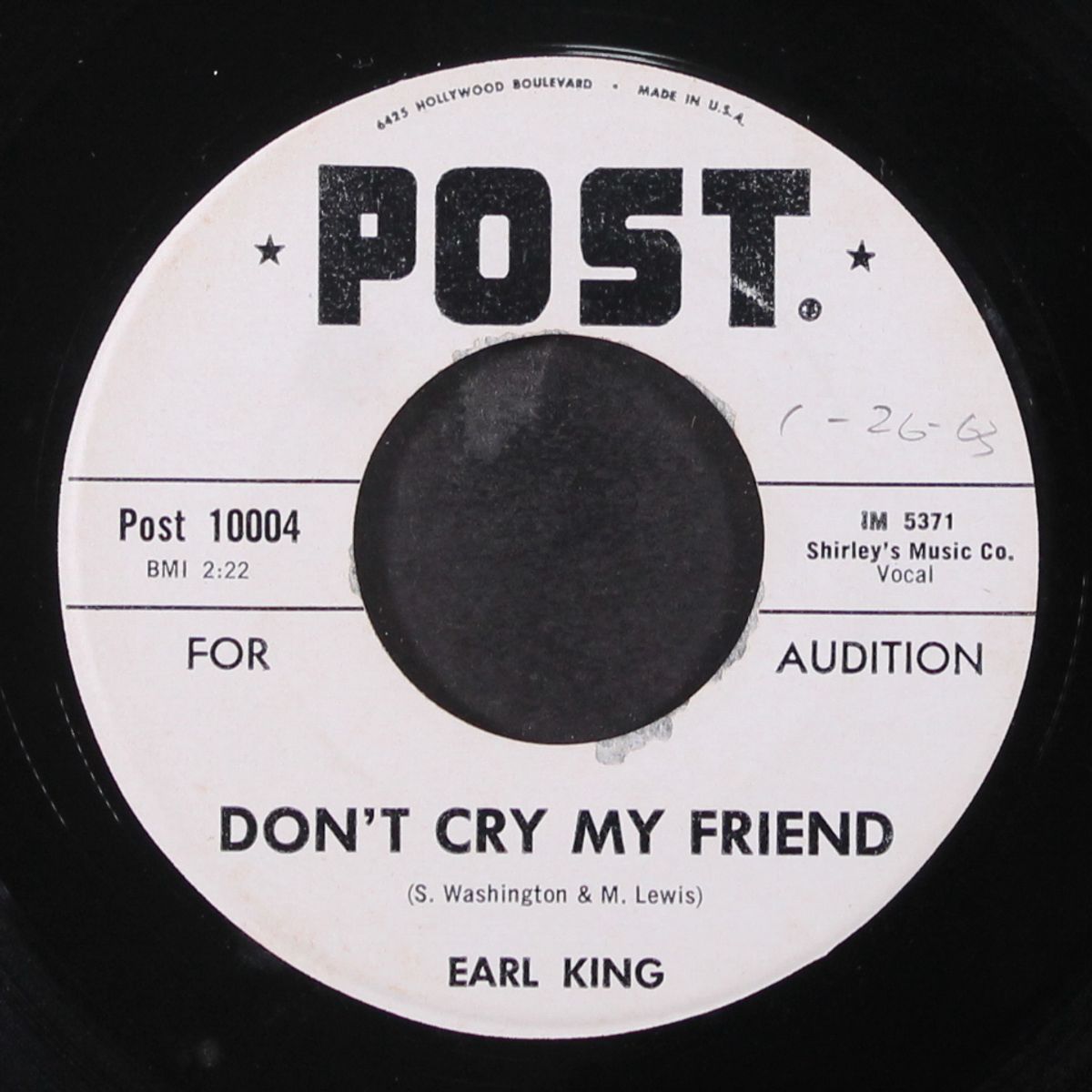 don't cry my friend / don't you lose it by EARL KING