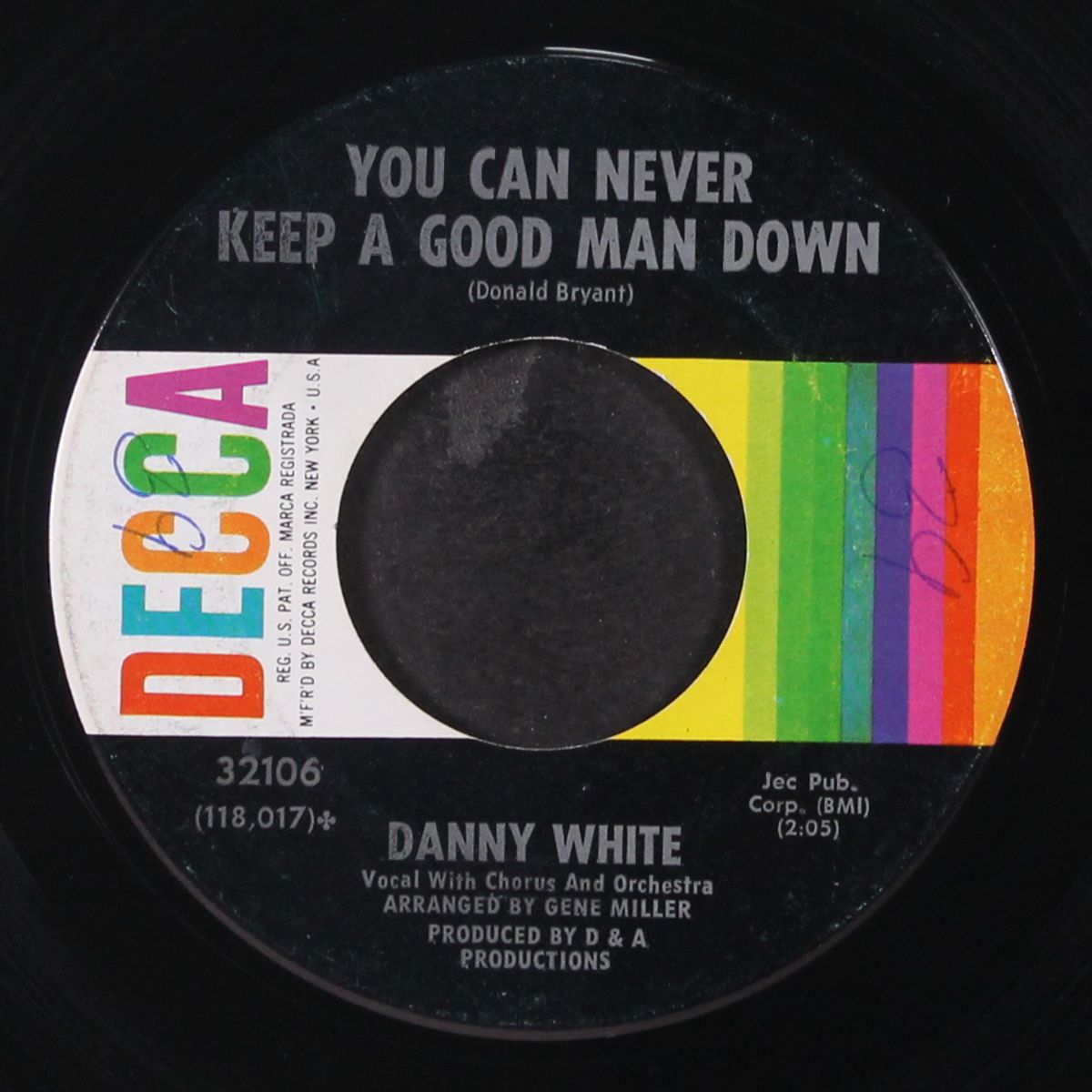 kiss tomorrow good-bye / you can never keep a good man down by DANNY WHITE