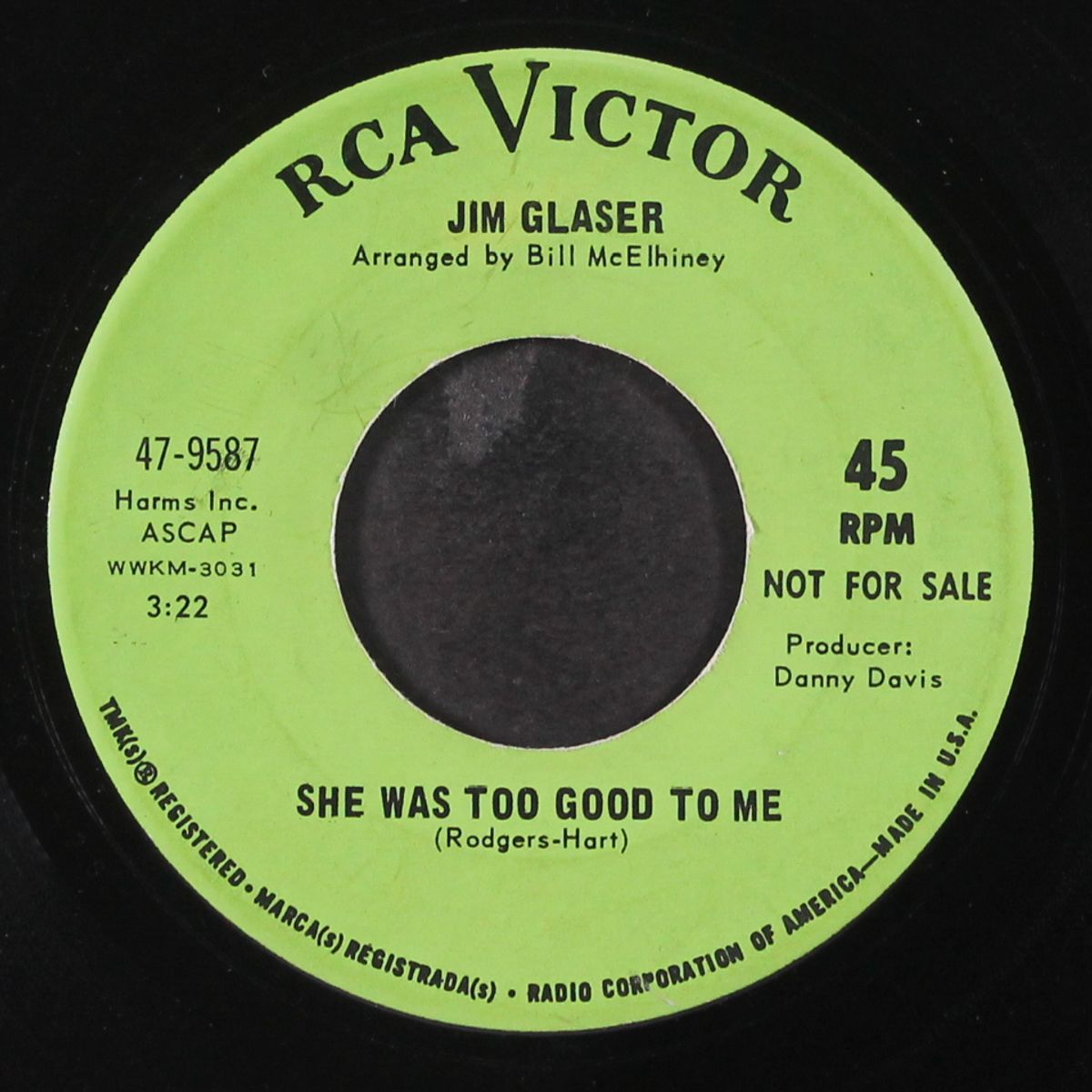 god help you woman / she was too good to me by JIM GLASER