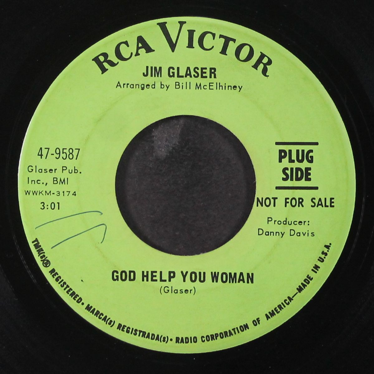 god help you woman / she was too good to me by JIM GLASER