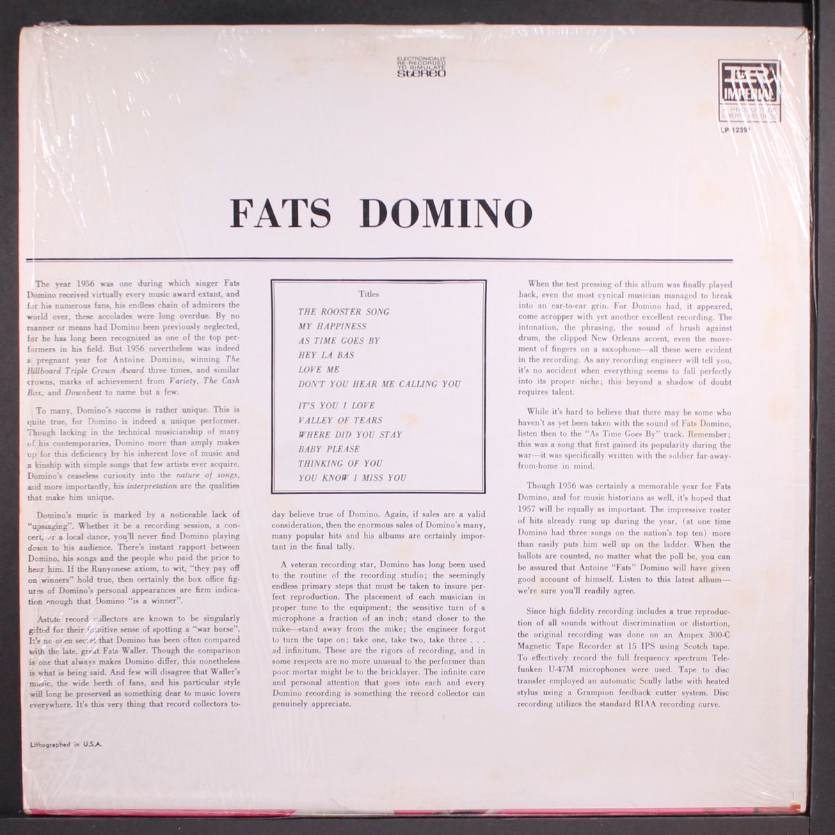 this is fats by FATS DOMINO