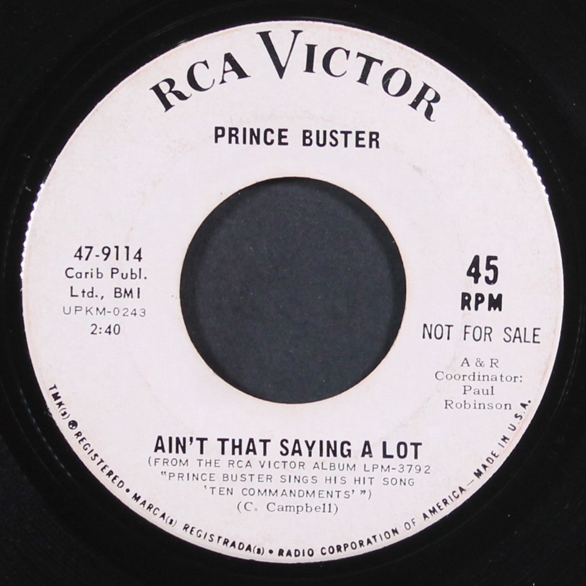 ten commandments from woman to man / ain't that saying a lot by PRINCE & PRINCESS BUSTER