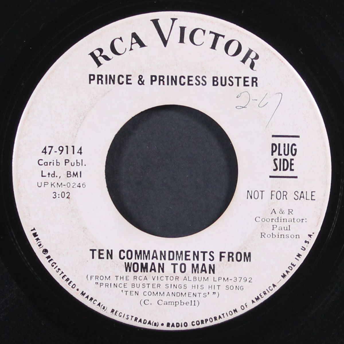 ten commandments from woman to man / ain't that saying a lot by PRINCE & PRINCESS BUSTER