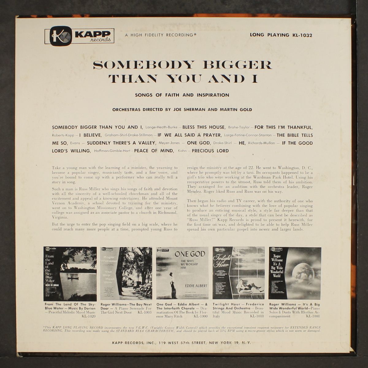 somebody bigger than you and i by RUSS MILLER