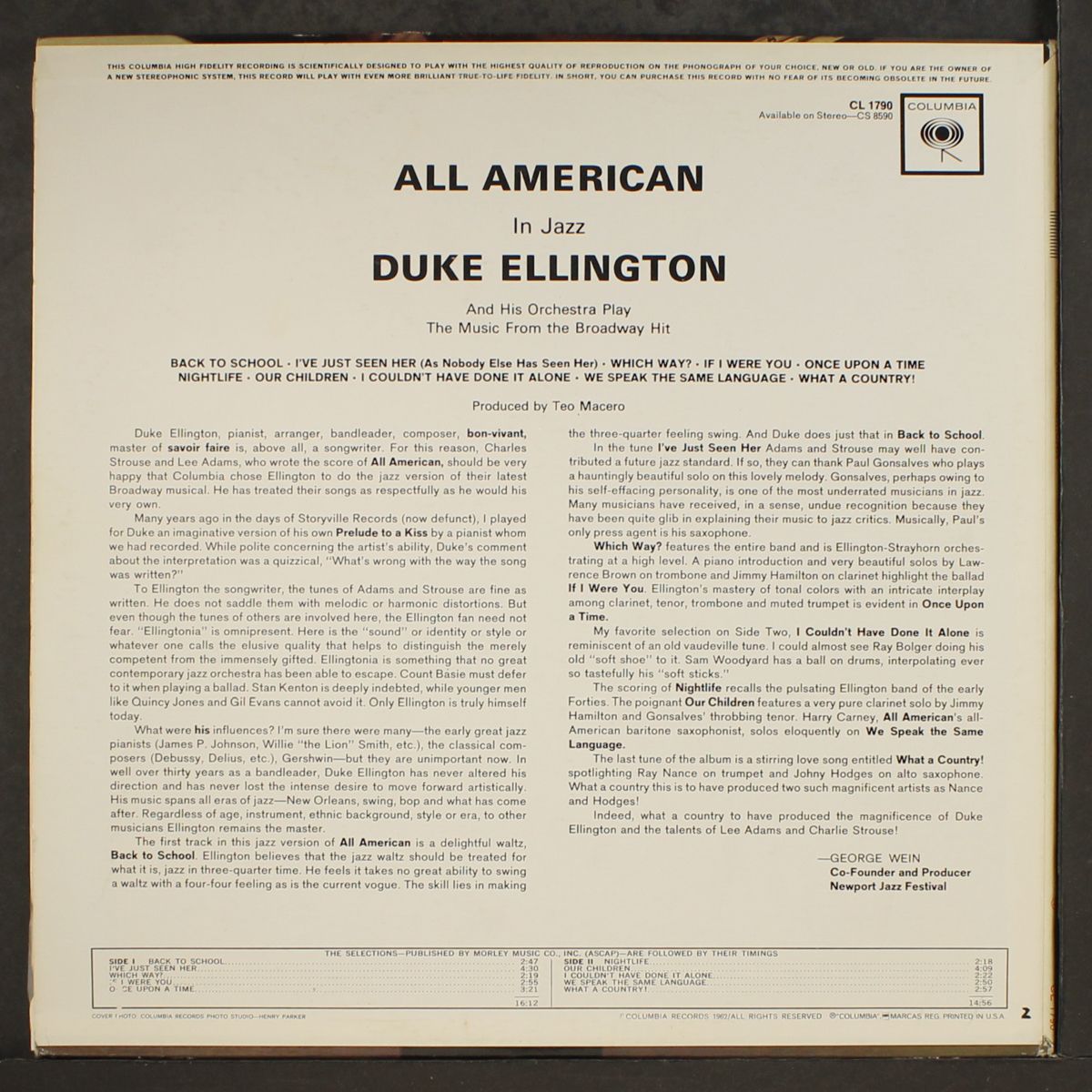 music from all american by DUKE ELLINGTON
