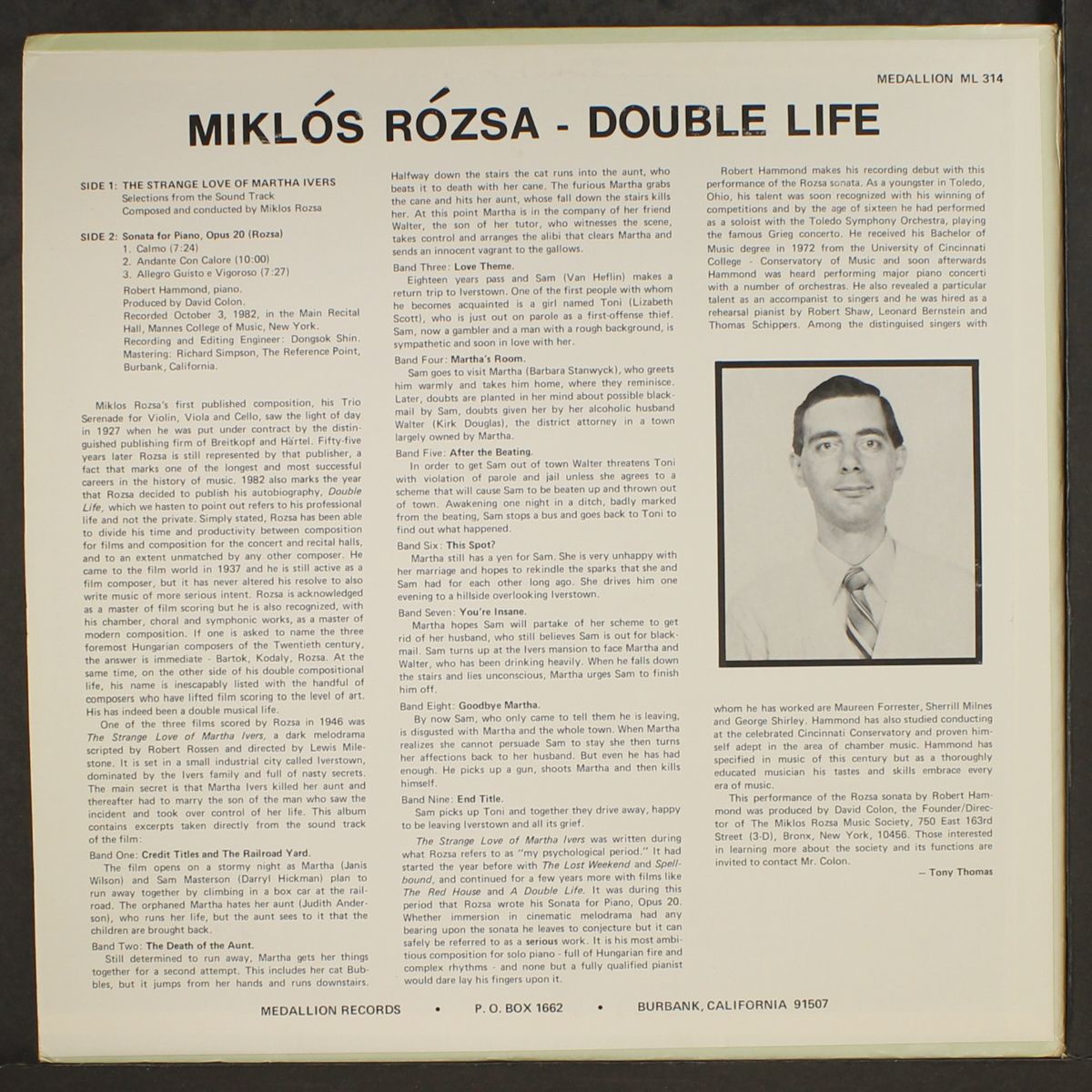 double life by MIKLOS ROZSA