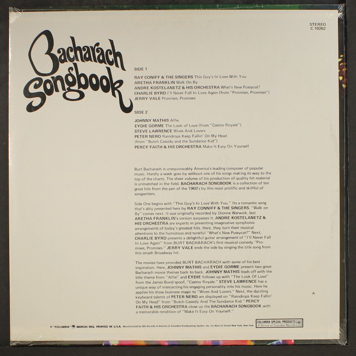 bacharach songbook by VARIOUS