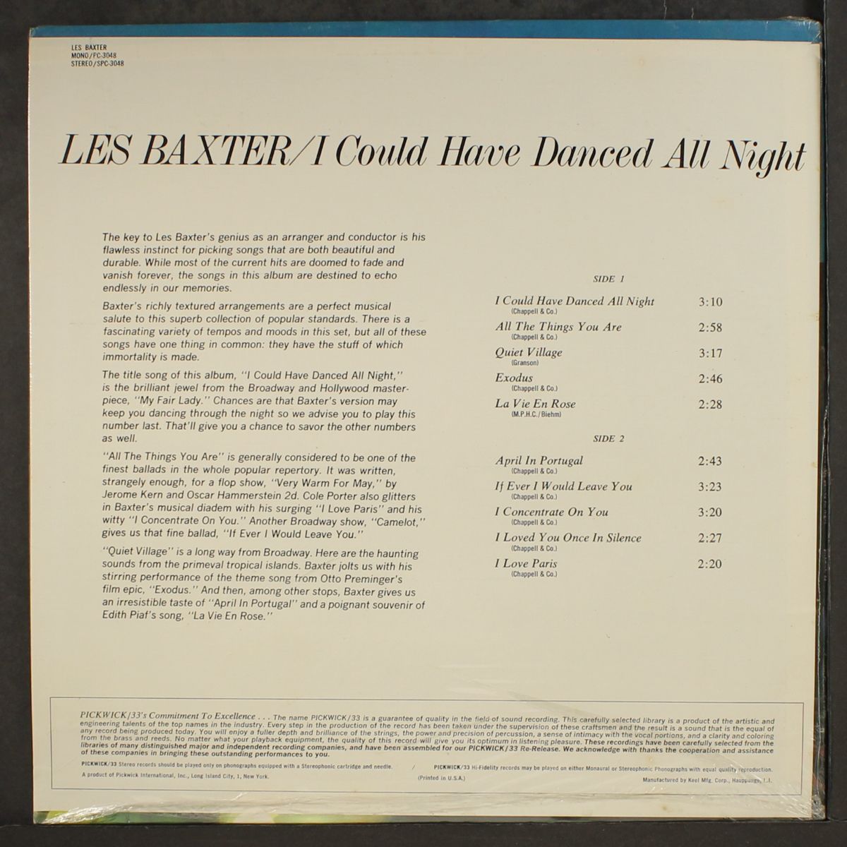 i could have danced all night by LES BAXTER
