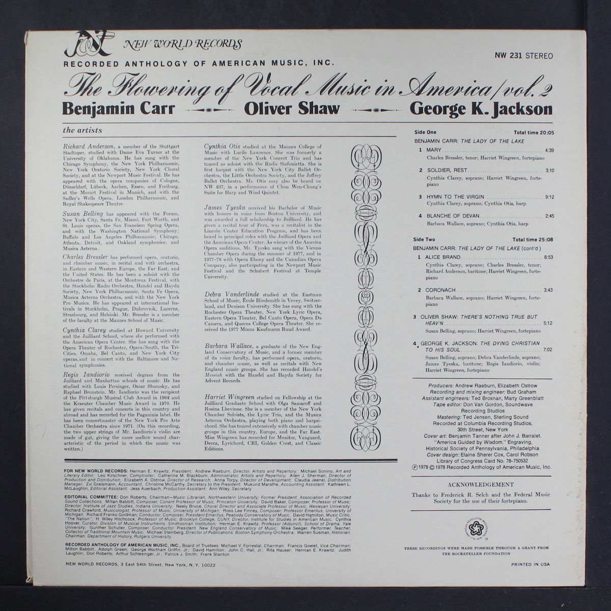 the flowering of vocal music in america, vol. 2 by VARIOUS