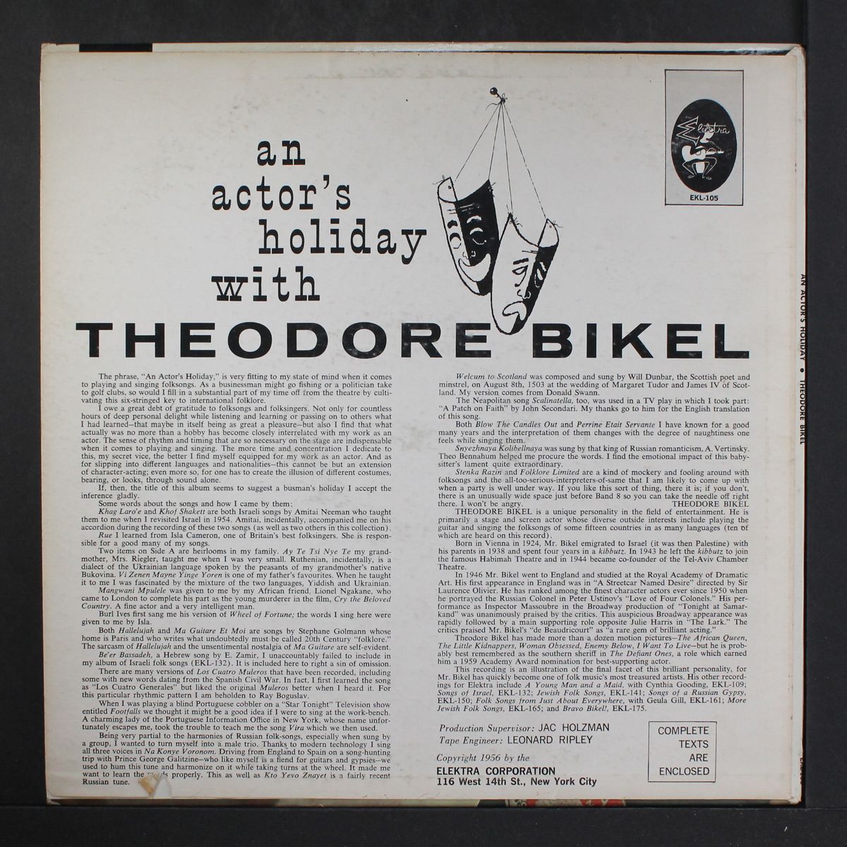 an actor's holiday by THEODORE BIKEL